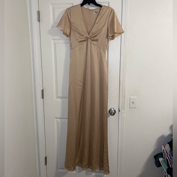Show Me Your Mumu- Rome Twist Gown (in Champagne Luxe Satin) - Picture 1 of 6